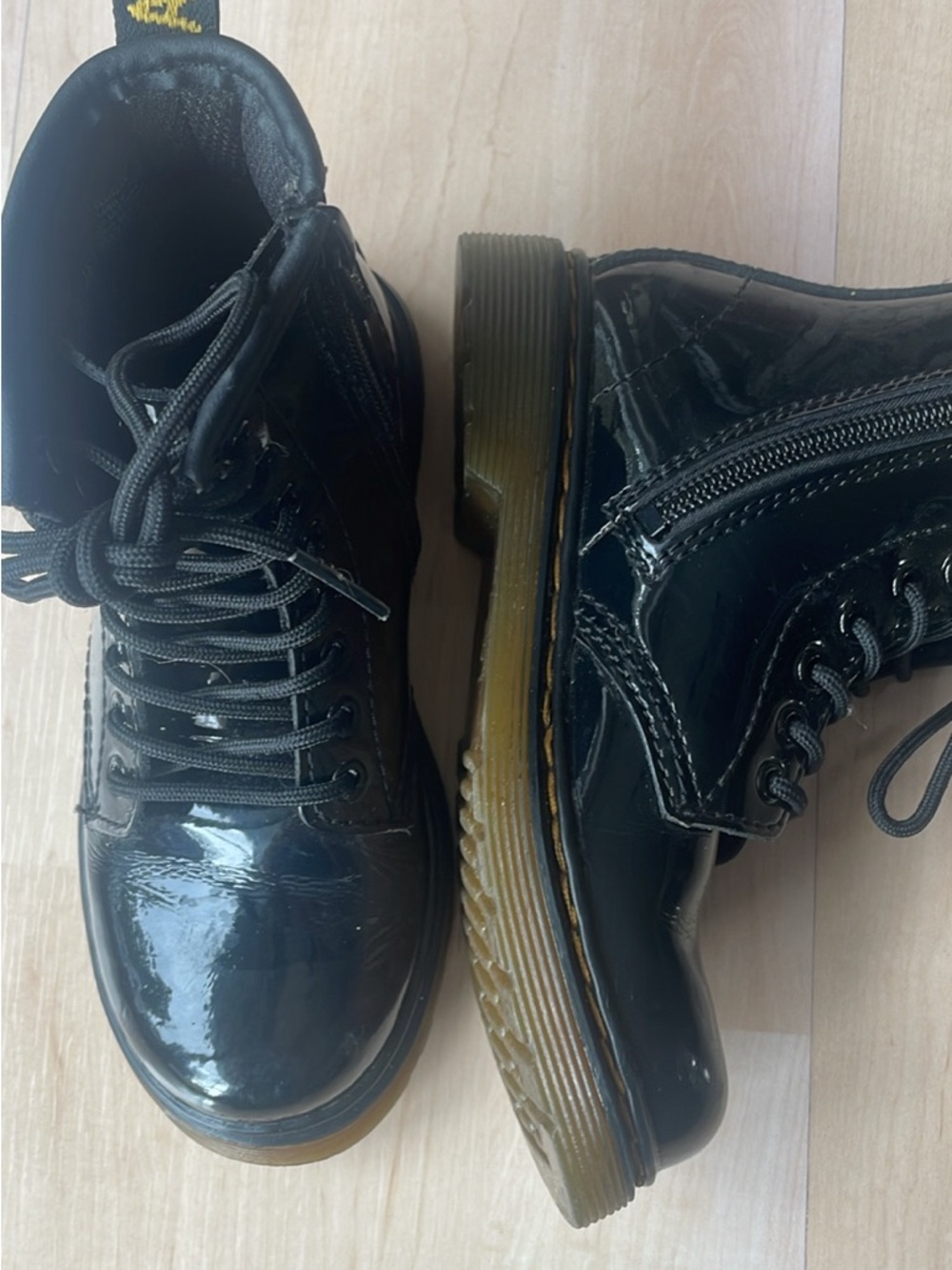 Dr. Martens Black Patent 1460 Zip Lace Boots